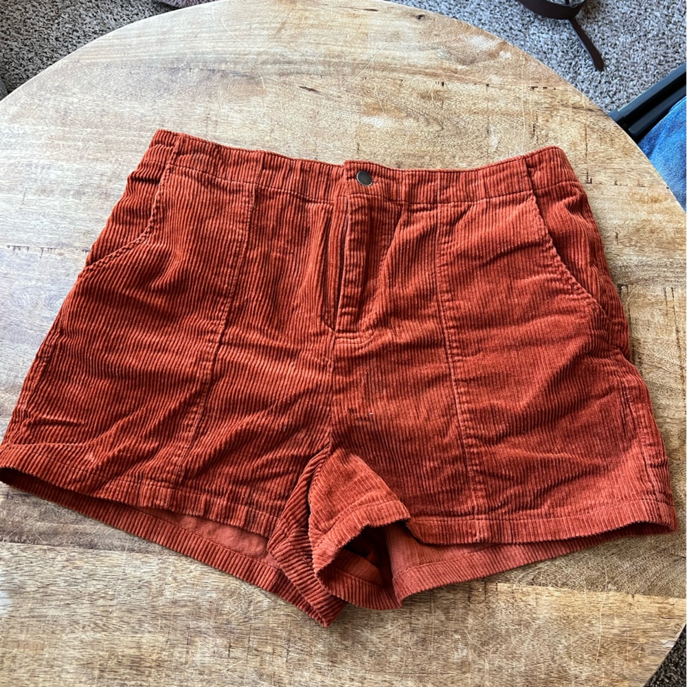 Wild Fable High Waist Corduroy Shorts - Rust
